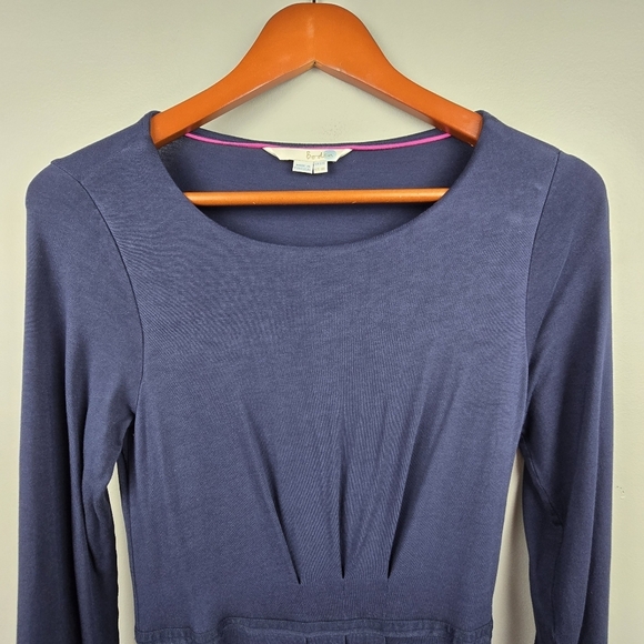 BODEN Long Sleeve Soft Midi Dress Modest Navy Womens Size 8 Office‎ Business - Picture 2 of 15